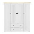 thumbnail image 5 of Euroco 68.5" 4-Door Armoire with Drawers and Shelves, Wood Wardrobe Closet, White, 5 of 9