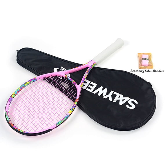 SALYWEE Pro Tennis Racket, Dazzling Graffiti Design, Carbon Composite Lightweight Frame, Pre-Strung 50-60 lbs Competitive Grade, Free Bag & Grip Tape