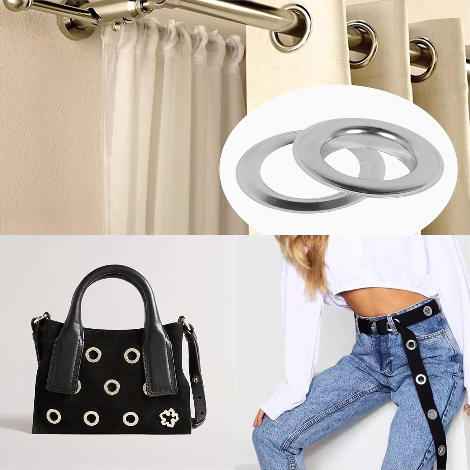 50 Sets 20mm Metal Grommets Kits Eyelet Tool Eyelets and Grommet Set for Leather Fabric Belt Shoes Accessories