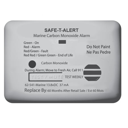 MTI Industries 62-541-R-MARINE-WT Marine Carbon Monoxide Alarm - 62 Series, Surface Mount with Relay, White