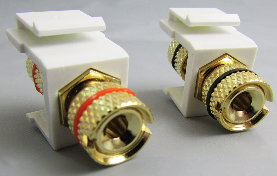 (2 Pack) Banana Jack Plugs Keystone Jacks for Speaker Connection