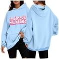 thumbnail image 2 of Mode Décontractée pour Femmes à Manches Longues 2025 Sweat à Capuche Imprimé Chiffres Tunique Française Grande Taille Robe Décontractée Haut Décontracté Sweat à Capuche à Fermeture à Glissière pour Femmes Hiver, 2 of 3