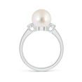 thumbnail image 2 of ANGARA South Sea Cultured Pearl Three Stone Ring with Diamonds in 14K White Gold for Women | June Birthstone, Birthday, Anniversary, Jewelry Gift for Women | Pearl Ring, 2 of 9