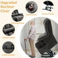 thumbnail image 5 of OUINCH Oversized Dual Motor Power Lift Recliner for Elderly, Extended Footrest, Large Infinite Position Lay Flat Chair for Living Room with Massage & Heat, Lumbar Pillow, USB & Type-C Ports, Gray, 5 of 8