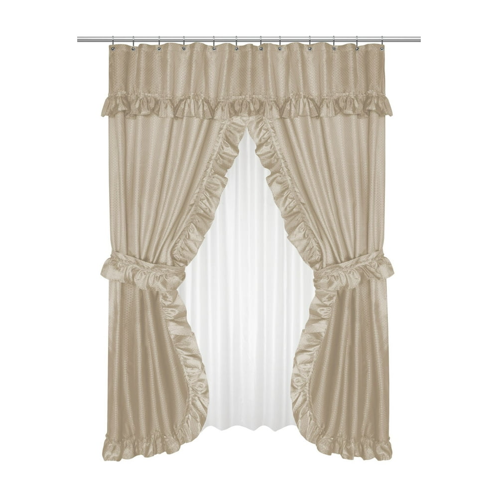 GoodGram Lauren Complete 5 Piece Attached Shower Curtain & Valance Set