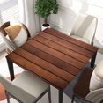 thumbnail image 2 of Wood Grain Square Tablecloth Fitted Table Cover with Elastic Edge Brown Plank Cloth Washable Tablecloths Wipe Clean for Indoor Outdoor Home Farmhouse, Fit for 32"x32" Tables, Style-16, 2 of 4