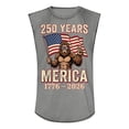thumbnail image 3 of Sewkxo Summer Tanks Tops Men 250th Anniversary American Flag Print Crew Neck Sleeveless Tees Shirt Lightweight Baggy Casual Tank Top,Gray XL, 3 of 4