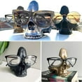 thumbnail image 3 of PEIBang Skull Glasses Stand Holder,Resin Eyeglasses Display Rack for Sunglasses,Home Office Desk Nightstand Decor,Gold Skull Statue Ornament 5.91x4.72x3.94 Inches, 3 of 4
