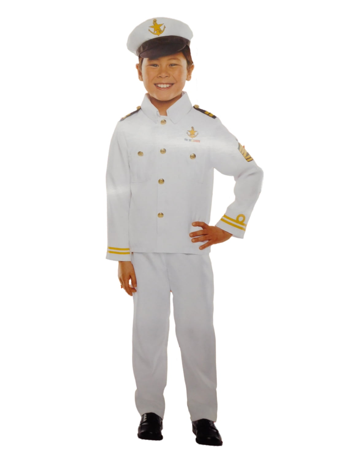 Boys Captain Halloween Costume Hat Top /& Pants