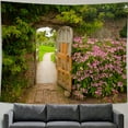 thumbnail image 1 of Tapestry Aesthetics Spring Flower Fence  Pink Rose Plant  Wall Garden Window Natural Scenery Home Decoration, 1 of 1