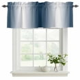 thumbnail image 2 of 2 Panels Dark Blue White Ombre Valance for Windows, Abstract Art Modern Blue Gradient Light Filtering Kitchen Curtains, Rod Pocket Window Treatment Curtain Valances for Living Room Bedroom, 54"x18", 2 of 9