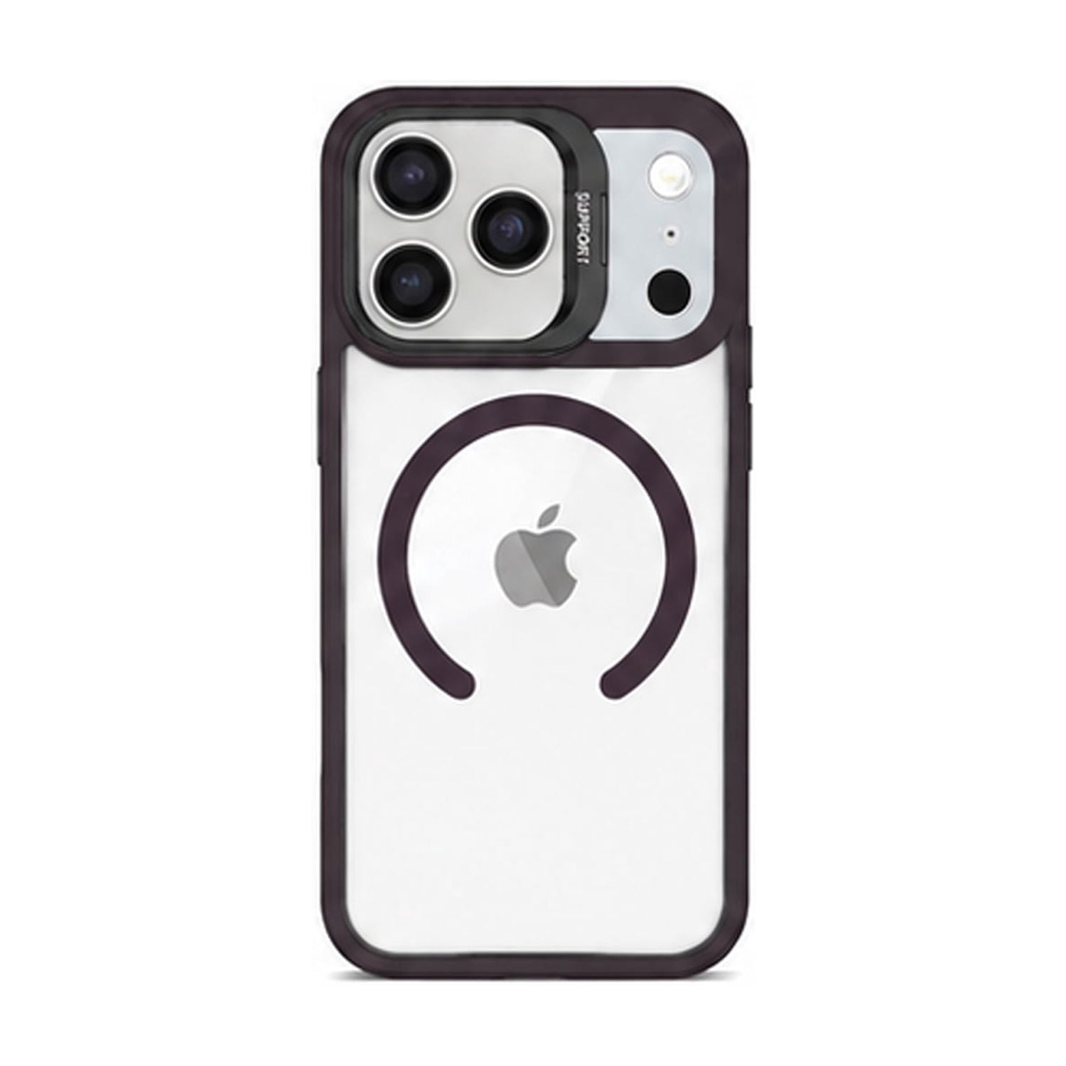 Thin Magnetic Clear Case with Camera Stand for iPhone 17 Pro Max - Black
