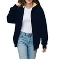 thumbnail image 2 of Blue Sweatshirt for Women's Fashion Casual Pocket Long Sleeve Hooded Fleece Composite Sweatshirt Womens Fall Tops, 2 of 5