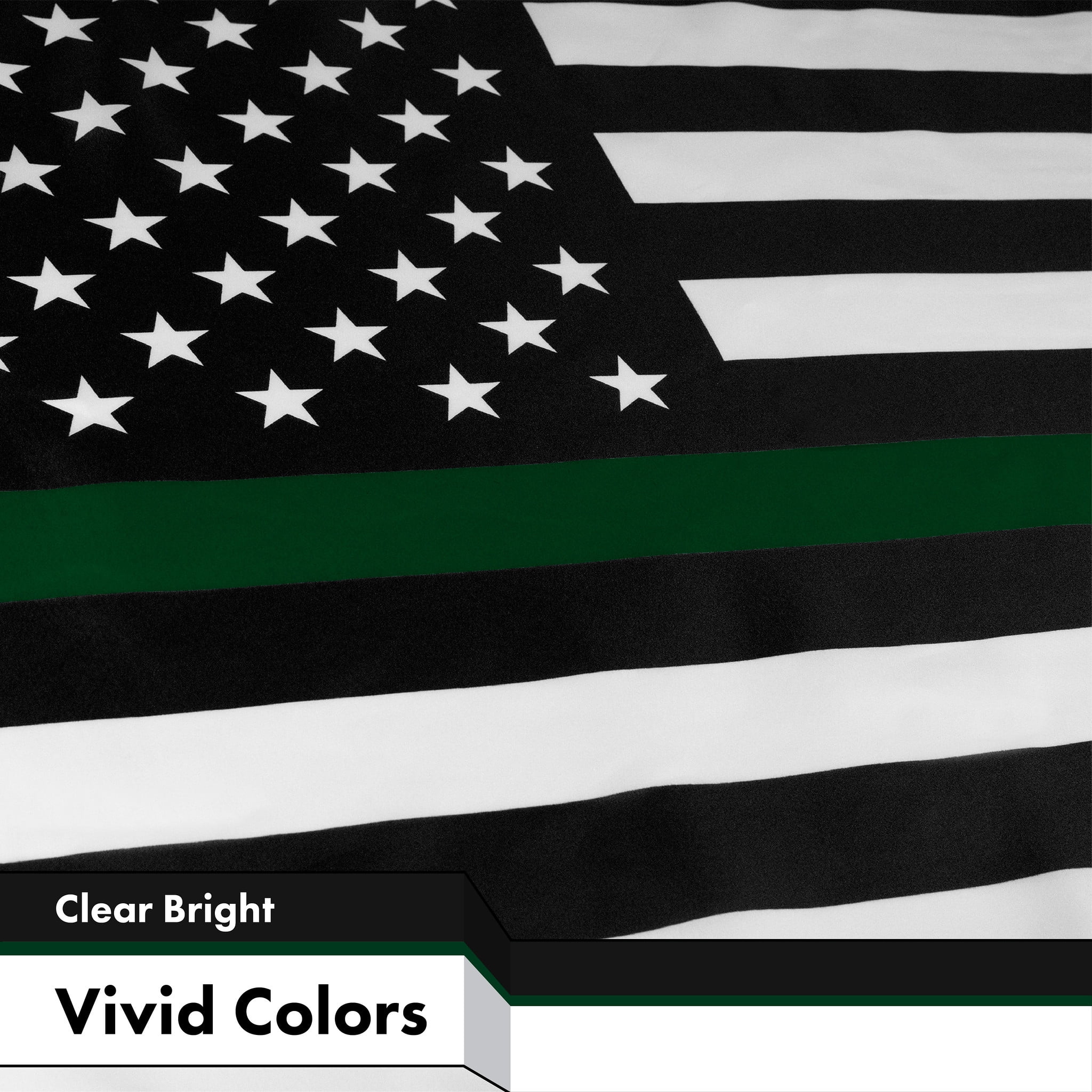 Thin Green Line American Flag 3x5FT 2-Pack Printed 150D Polyester By G128