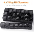 thumbnail image 2 of Monthly Pill Organizer, 28 Day Pill Box, 4 Weeks One Month Vitamin Cases, Large Compartments Medicine Organizer for Fish Oils, Supplements, 28 Grids, Black, 2 of 4
