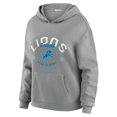 thumbnail image 4 of Women's WEAR by Erin Andrews Gray Detroit Lions Plus Size Waffle-Knit Long Sleeve Hooded Shirt & Pants Lounge Set, 4 of 7