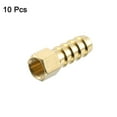 thumbnail image 3 of Uxcell 10 Pack Brass Hose Barb Fitting, 3/8" Bard x 1/8" NPT Female Hose Connector, 3 of 6