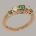 thumbnail image 2 of LBG British Made 18k Rose Gold Natural Emerald & Opal Womens Engagement Ring - 33 size options - Size 9.25, 2 of 6