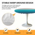 thumbnail image 6 of Ombre Teal Blue Stripes Elastic Fitted Round Table Cover Gradient Color Waterproof Outdoor Tablecloth for Holiday Party, Picnic, Patio & Dining Fits Tables Up to 45"-54", 6 of 8