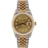 Pre-Owned Mens Two Tone Datejust Champagne Diamond, 18kt Yellow Gold Diamond Bezel, Stainless Steel & 18kt Yellow Gold Jubilee Band, 36mm