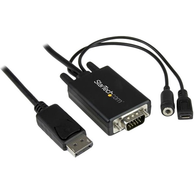Startech DP2VGAAMM3M Display Port To Vga Adapter Cable With Audio 10