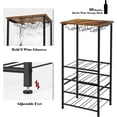 thumbnail image 4 of Wine Rack Freestanding Floor, Rustic Wine Holder Stand with Wine Storage and Bottle Shelf, 16 Bottles Floor Wine Rack Shelf for Kitchen Dining Room, Office, Bar, Rustic Brown, 4 of 7
