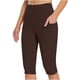 thumbnail image 2 of Gibobby Yoga leggings cortos Leggings para mujer hasta la rodilla Capris Leggings para ejercicio de yoga informal Capris con bolsillos(Marrón,XG), 2 of 5