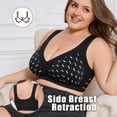 thumbnail image 3 of Women Plus Size Front Closure Bra U-Back Wireless Breathable Wide Strap Everyday Bra, 3 of 8