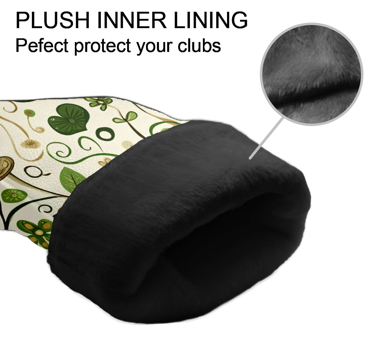 Golf Club Covers PU Leather Waterproof Head Covers for Fairway Woods Hybrids Green Cute Pattern