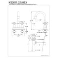 thumbnail image 2 of Kingston Brass KS2611BX 4 in. Centerset Bathroom Faucet, Polished Chrome, 2 of 2