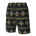thumbnail image 5 of Kll Mardi Gras Fleur De Lis Men'S Casual Summer Beach Shorts Hawaiian Shorts With Pockets-3x-Large, 5 of 9