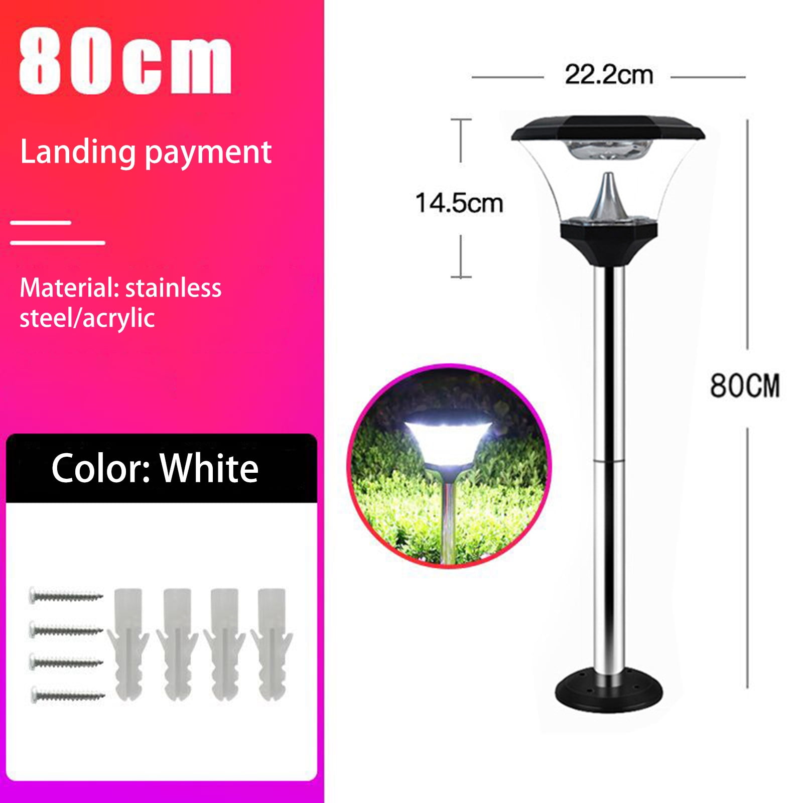Suncoda Solar Outdoor Post Lights with 2 Solar Panels,Water-Proof 2 in 1 Light Design,Decorative Pole LED Lights Outdoor For Patio,Garden,Backyard, Front/Back Door
