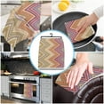 thumbnail image 5 of Ethnic Style Stripes Abstract Design Microfiber Towel Absorbent Kitchen Cleaning Cloth Dish Towel Household Cleaning Towel, 5 of 7