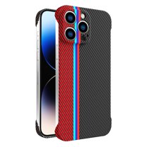 Allytech iPhone 15 Pro Max Case, iPhone 15 Pro Max Cover, Carbon Fiber Ultra Slim Fit Lightweight Shockproof Anti-Scratch Protective Phone Case for Apple iPhone 15 Pro Max - Black Red
