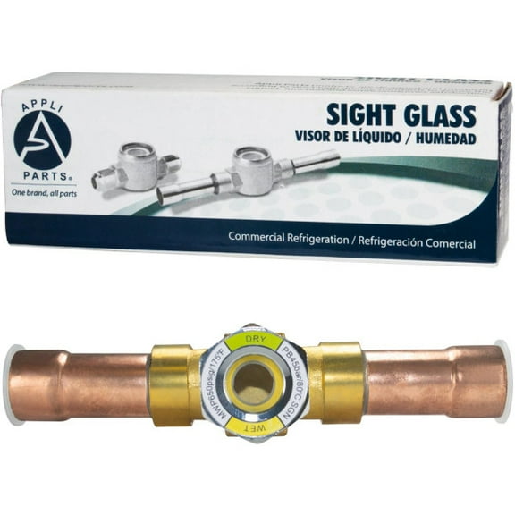 Appli Parts APSG-34S 3/4 in Sight Glass and liquid moisture indicator Solder connections with take-apart Body for HVAC/R installations suitable for CFC HCFC HFC refrigerants