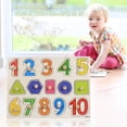 thumbnail image 1 of Kids Wooden Peg Puzzles Set With Alphabet Numbers Fruits Animals And Vehicles, 1 of 1