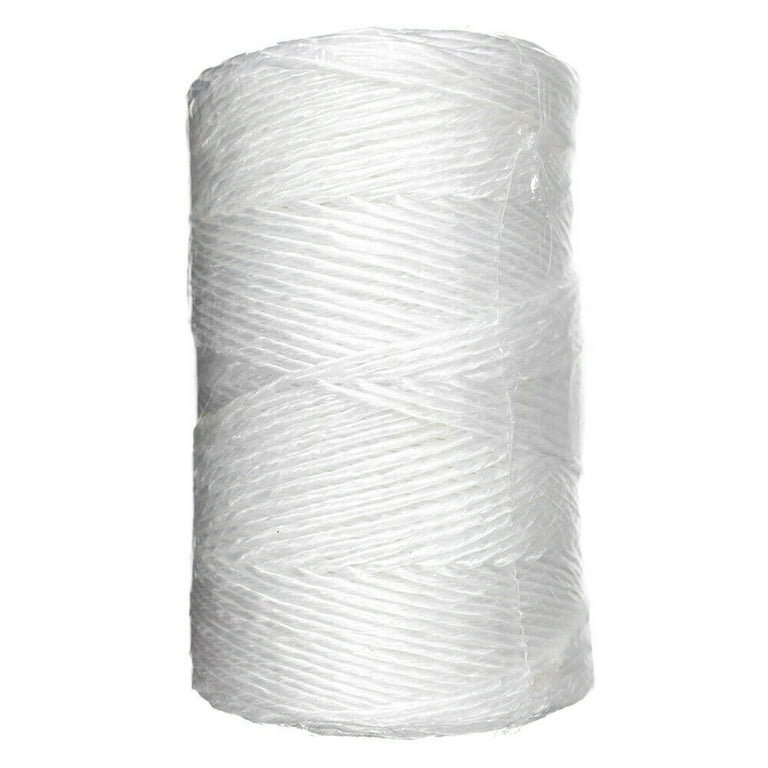 White Poly Twine - 1000 Ft Spool - Synthetic Polyester Fiber Cord - 1ply 
