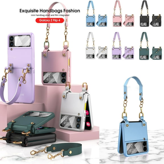 For Samsung Galaxy Z Flip 4 5G Case Shockproof Luxury Wristband Strap Slim Exquisite Handbag Fashion Phone Case Cover