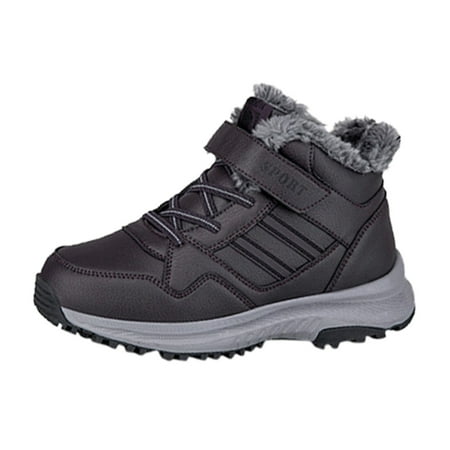 Fauean Womens Sneakers Winter Comfortable and Warm Shoes Outdoor Windproof Snow Boots Purple Size 41