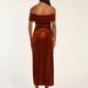 thumbnail image 3 of Vestido de terciopelo con un hombro al descubierto para mujer - Poliéster y spandex, elegante para la noche y la playa, 3 of 7