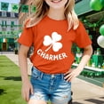 thumbnail image 2 of Boys Girls St Patricks Day Shirt Toddler Kids Irish Shamrock Clover T-Shirt Short Sleeve Tee Top 1-13 Yearsï¼Orange,140), 2 of 4