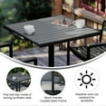 thumbnail image 6 of Flash Furniture Lark Outdoor Patio Bistro Dining Table with Faux Gray Wash Teak Poly Slats, 30" Square, 6 of 12