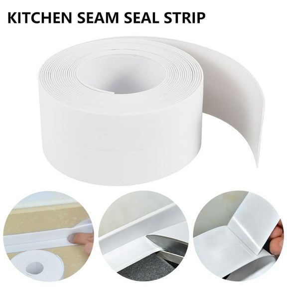 1.5 in White Caulk Tape Waterproof Self Adhesive,Peel & Stick Caulking Tape for Floor Tile Corner Trim & Shower,Bathroom Accessories,Toilet & Bathtub Sealant Strip