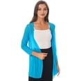 thumbnail image 3 of Yartina Long Plus Size Cardigans for Women Lightweight Open Front Cardigan Solid Chiffon Outerwear Sky Blue XXL, 3 of 6