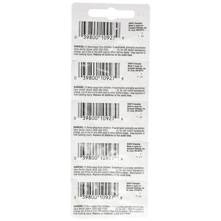 Energizer SR754W 393 Silver Oxide Watch Battery 5 Pack