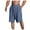 H-Sky Blue, variant on Caqnni Men's Linen Shorts Summer Beach Shorts Comfortable Elastic Waistband Drawstring Breathable Sports Gym Basketball Casual Shorts Summer Beach Shorts (L,Blue)