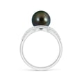 thumbnail image 2 of ANGARA Tahitian Cultured Pearl Criss-Cross Shank Ring in 14K White Gold for Women | June Birthstone, Birthday, Anniversary, Jewelry Gift for Women | Pearl Ring, 2 of 8