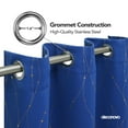thumbnail image 5 of Deconovo Grommet Blackout Curtains Golden Wave Line with Dots Foil Print Design for Bedroom Window Curtains 42 x 63 inch Royal Blue 2 Drapes, 5 of 7