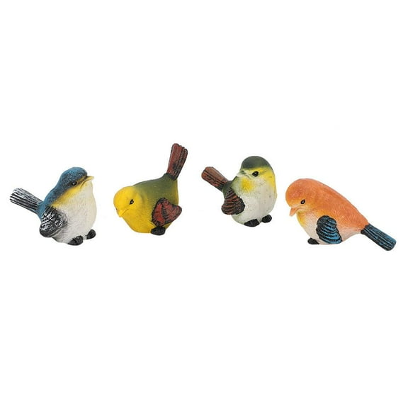 Mgaxyff Bird Figurine Decor, 4Pcs Resin Birds Figurine Decoration Lawn Garden Courtyard Ornaments