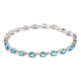 thumbnail image 2 of Galaxy Gold 5.5 CTW 14k Solid White Gold Tennis Bracelet Blue Topaz, 2 of 3